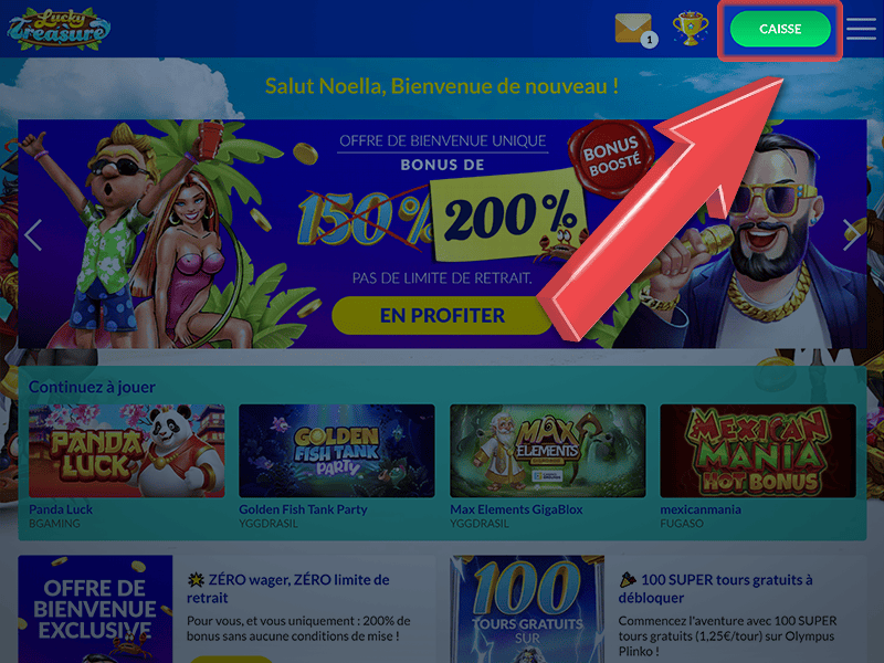 Accédez à la section « Banque »
