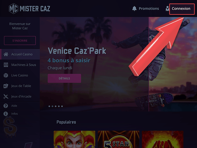 Appuyez sur « Se connecter »