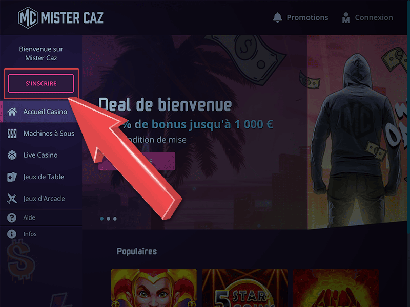 Cliquez sur « S'inscrire » disponibles sur Lazybar Casino