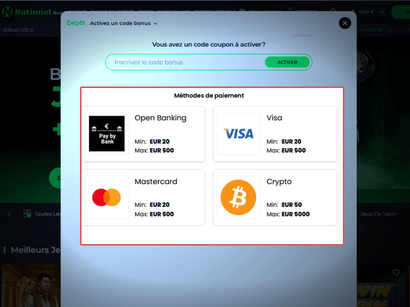 Choisissez un moyen de paiement