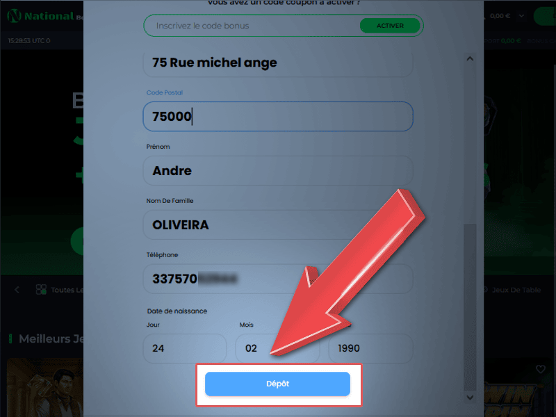 Confirmez la transaction