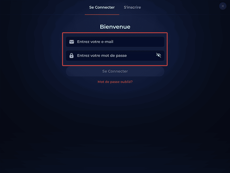 Saisissez vos identifiants de connexion