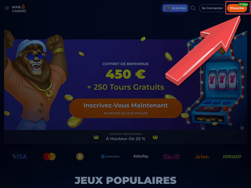 Cliquez sur « S'inscrire »