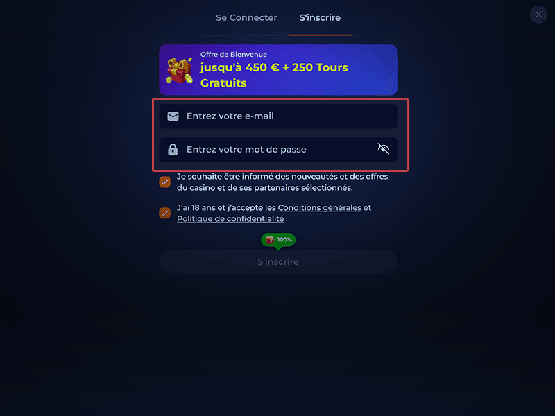 Optez pour « Créer Un Compte »