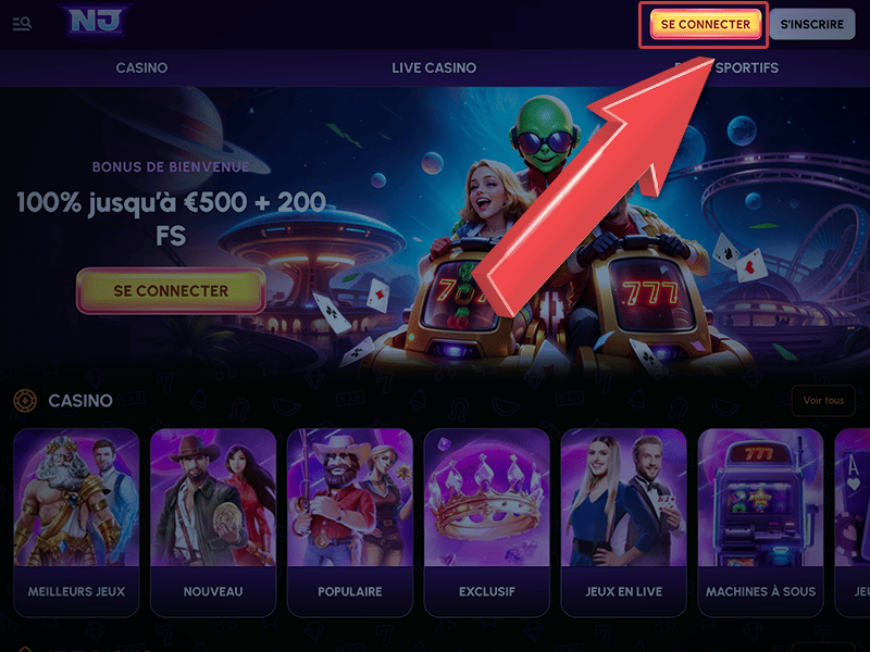 Cliquez sur « Se Connecter »