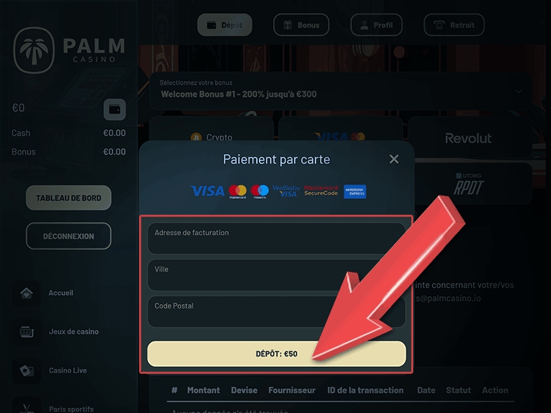 Finalisez la transaction
