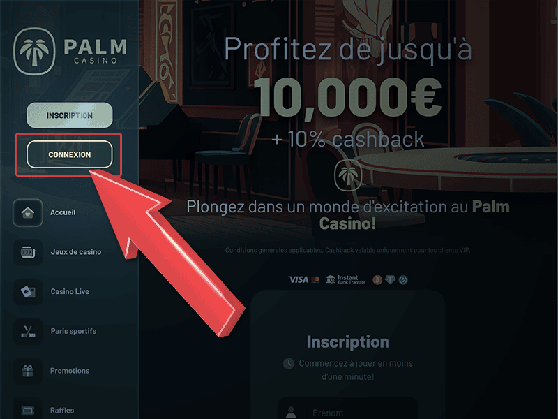 Appuyez sur « se connecter »