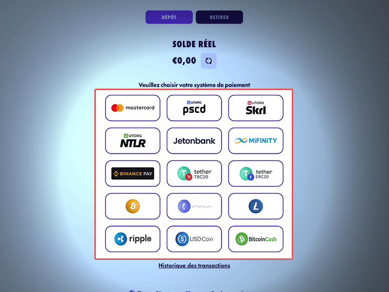 Appuyez sur « Dépôt »