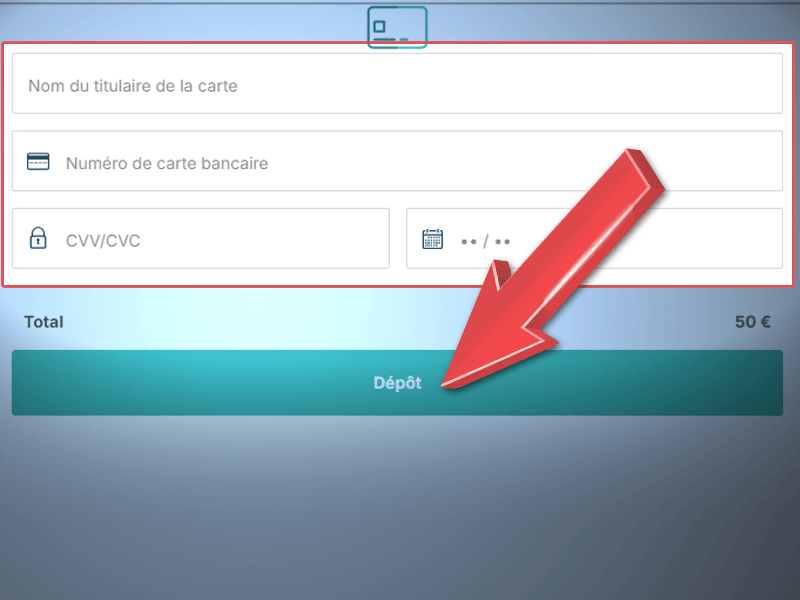 Appuyez sur « Dépôt »