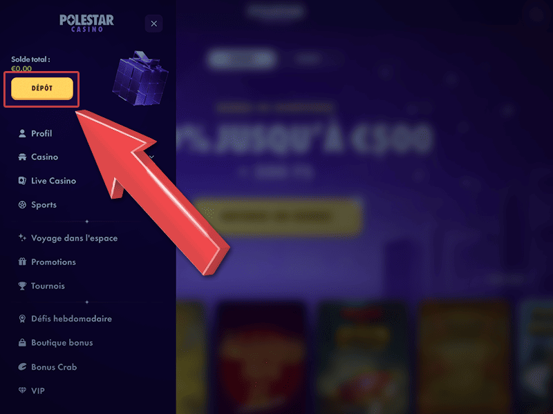 Accédez à la caisse du casino