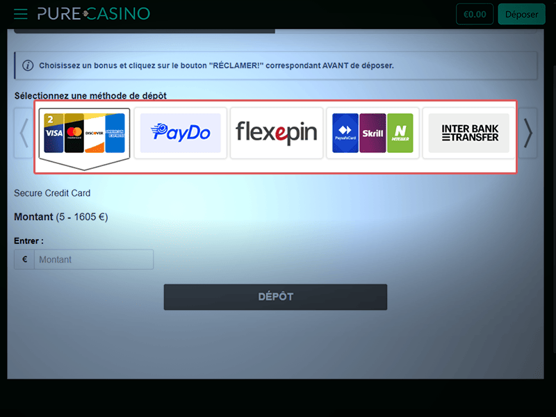 Choisissez un moyen de paiement