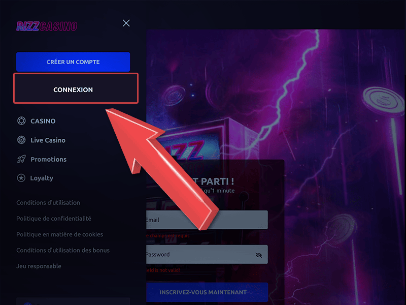 Cliquez sur « Connexion »