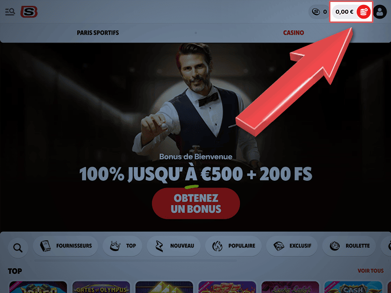 Cliquez sur votre solde