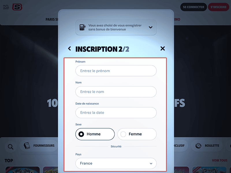 Renseignez vos informations personnelles
