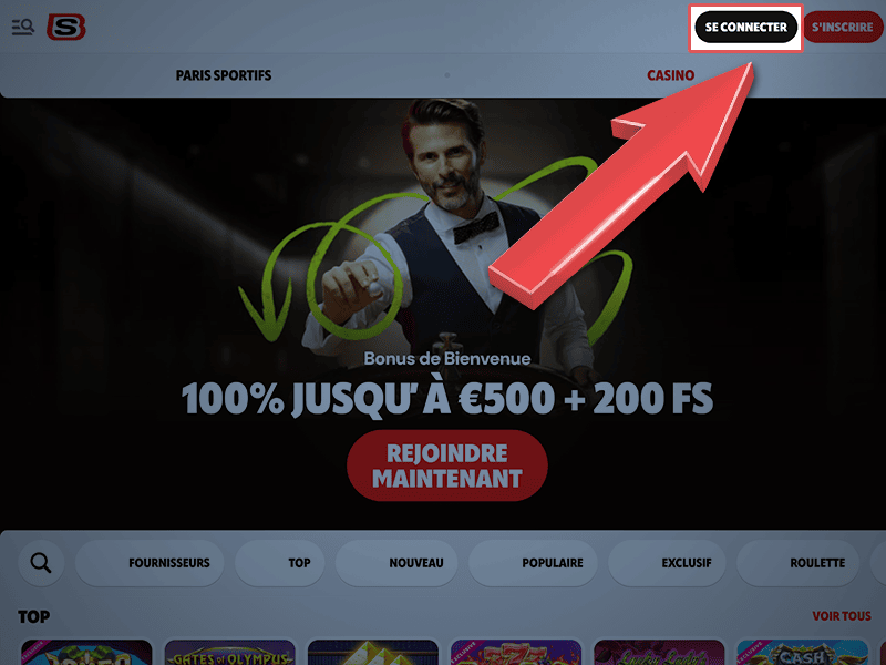 Appuyez sur « Se Connecter »