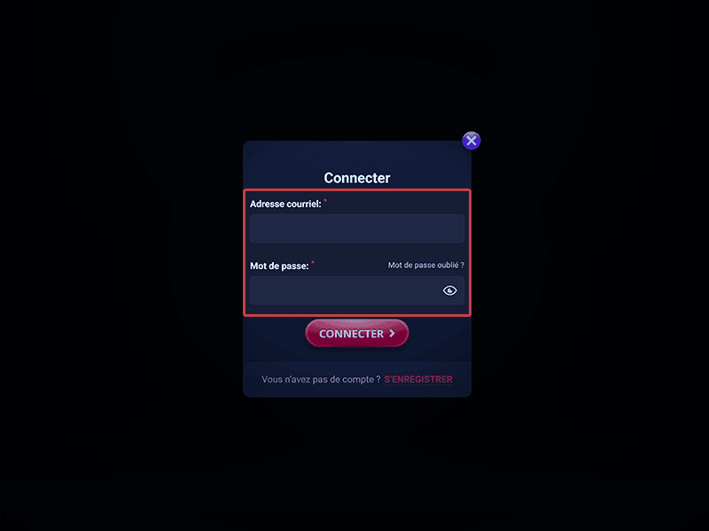 Renseignez vos identifiants de connexion