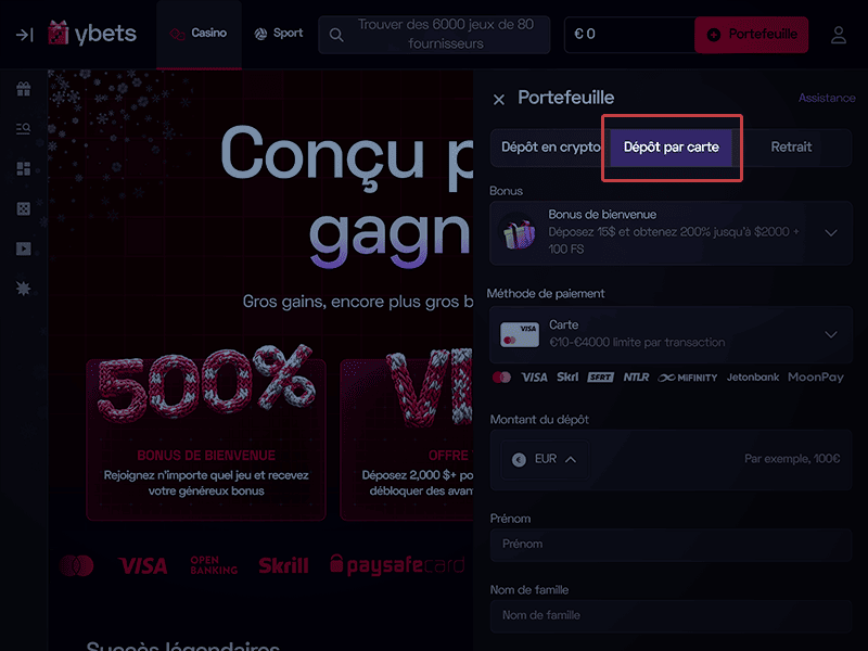 Accédez à la page « Dépôt »