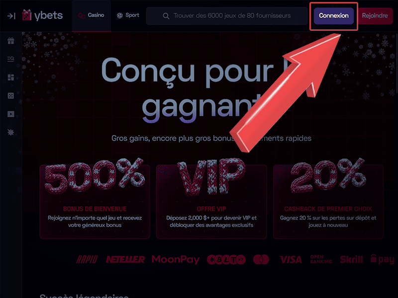 Retrouvez le bouton « Connexion »