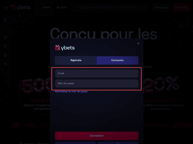 Entrez vos identifiants