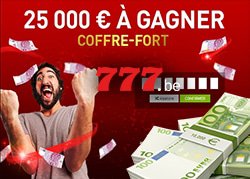 25 000 euros a gagner sur 777.be grace a la promotion Coffre fort