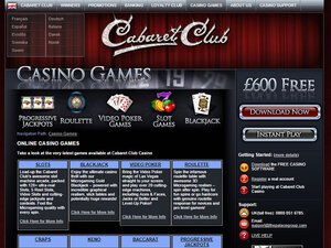 Cabaret Club Casino games