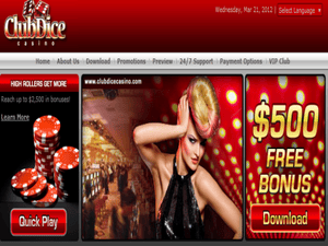 Club Dice Casino website