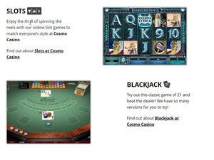 Cosmo Casino games