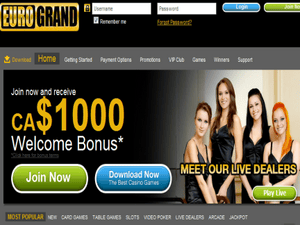 Eurogrand Casino website