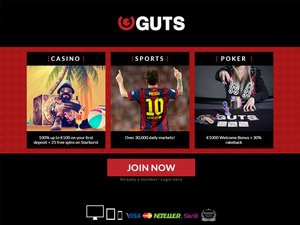 Guts Casino website