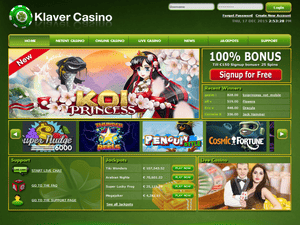 Klaver Casino website