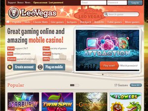 Leo Vegas Casino website