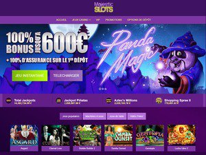 Majestic Slots website