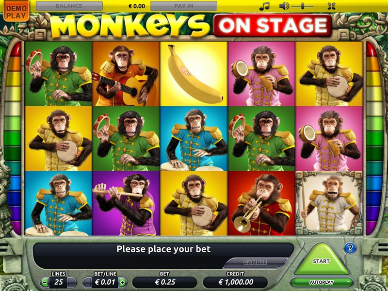 Monkeys On Stage Jeu de machine à sous gratuite de HPG