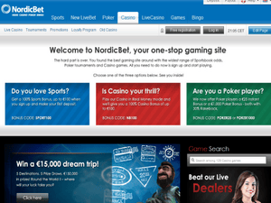 Nordicbet Casino website