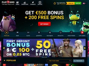 Playamo Casino website