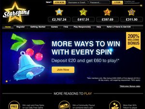Starspins Casino website