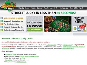 Strike It Lucky Casino website