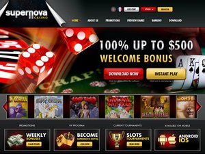Super Nova Casino website