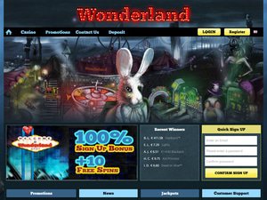 Wonderland Casino website