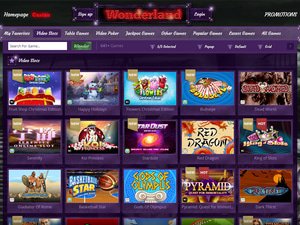 Wonderland Casino games