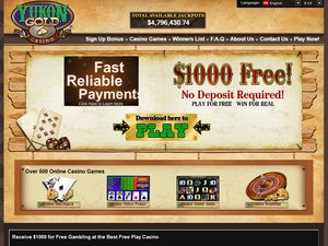 Yukon Gold Casino website