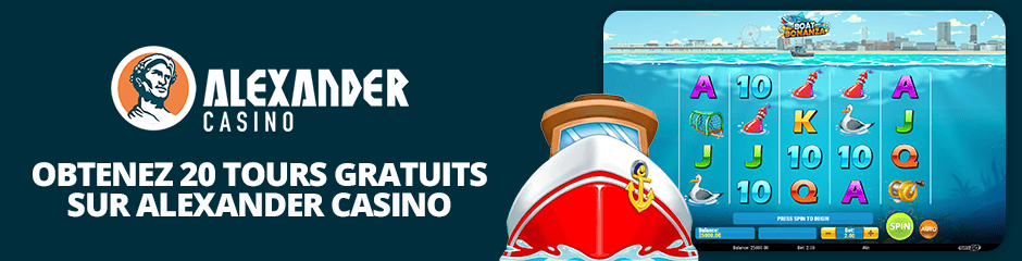 bonus free spin sur alexander casino