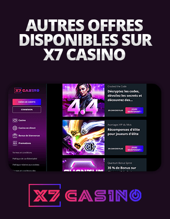 offres régulières et un bonus sur x7 casino