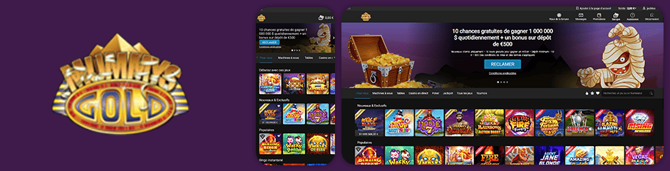 mummys gold casino bonus