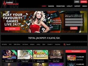 Adrenaline Casino website