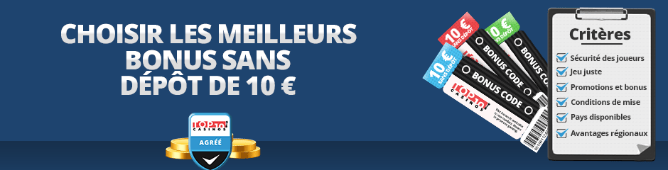 bonus sans dépôt 10€