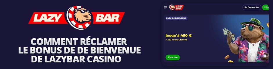réclamation du bonus de bienvenue du casino lazybar