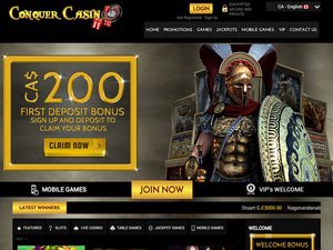 Conquer Casino website