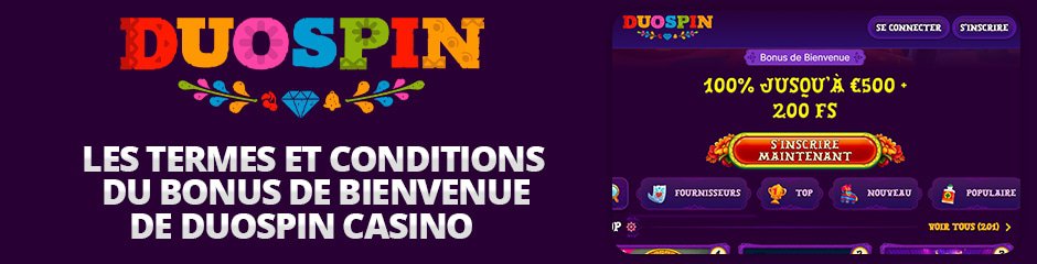 Termes et conditions bonus duospin casino