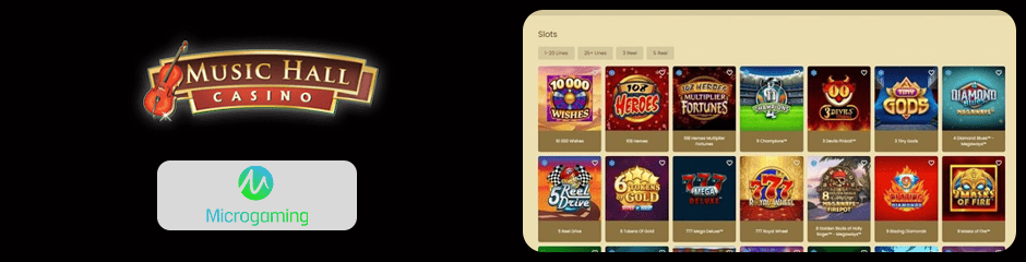 music hall casino jeux et logiciels